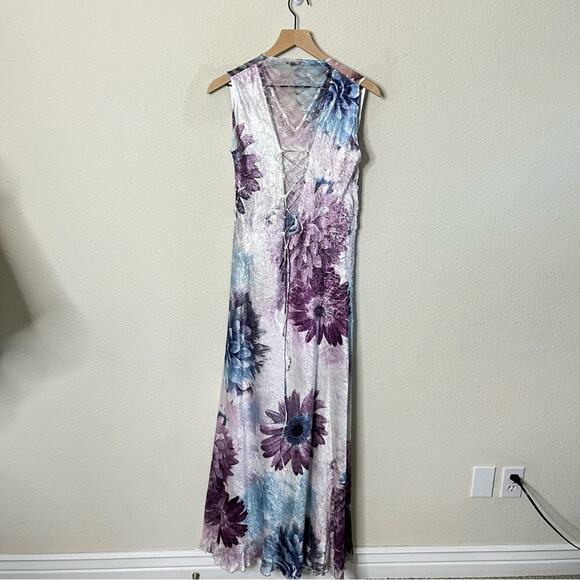 Komarov Corset Back Charmeuse Gown Dress in Bloom Lace Up Back Womens Size XL - Picture 4 of 8